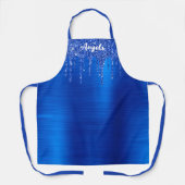 Dripping Royal Blue Glitter Glam gepersonaliseerd Schort (Voorkant)