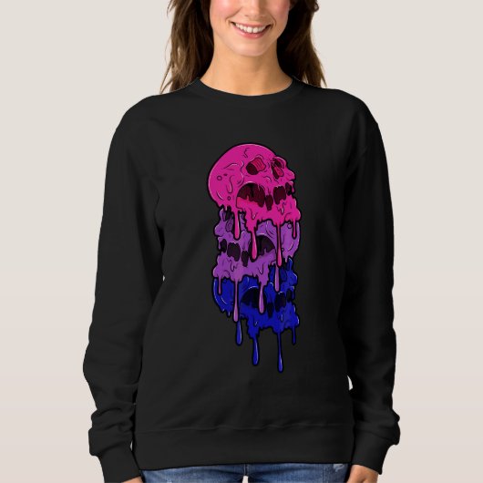 Dripping Skulls Biseksualiteit Vlag Biseksueel Lgb Trui (Voorkant)