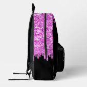 Dripping sparkles roze lavendel en zwart Monogram Bedrukte Rugzak (Links)