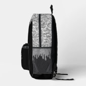 Dripping sparkles zilvergrijs en zwart Monogram Bedrukte Rugzak (Rechts)