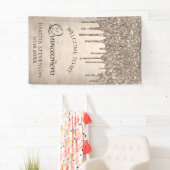 Dripping Taupe Glitter | Champagne Quinceanera Spandoek (Insitu)