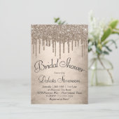 Dripping Taupe Glitter | Champagne smelt douche Kaart (Staand voorkant)