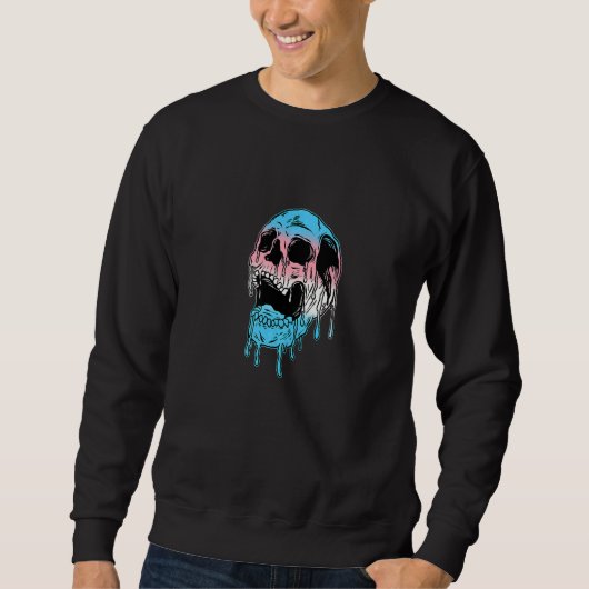 Dripping Trans Pride Skull Transgender LGBT Premiu Trui (Voorkant)