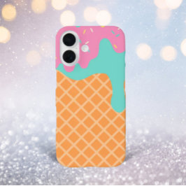Drippy Waffle Cone Ice Cream iPhone 16 Hoesje