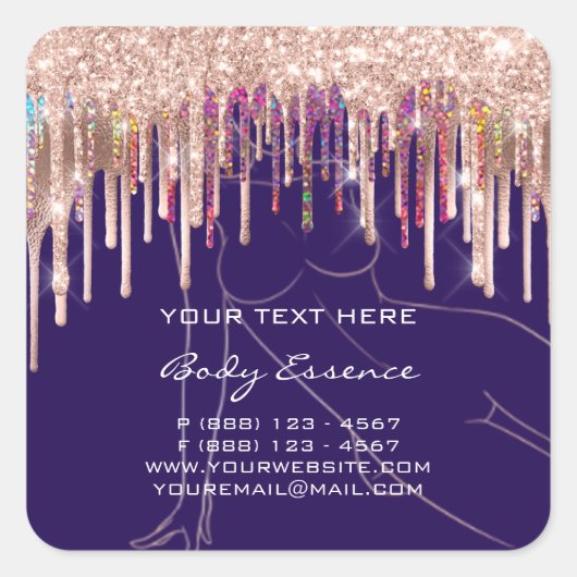 Drips Lichaamshoudende Zeep Balm Cosmetisch Blauw  Vierkante Sticker (Voorkant)