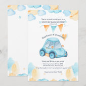 Drive by Baby Boy Shower Invitation Kaart (Voorkant / Achterkant)