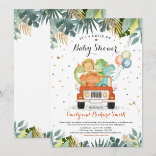 Drive By Baby Shower Uitnodiging Dinosaur Shower