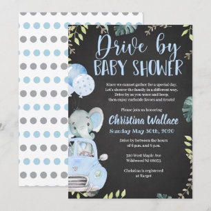 Drive by Baby Shower Uitnodigingen voor jongens