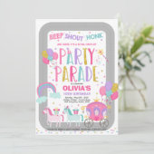 Drive By Birthday Parade Invitation Pink Princess (Debout devant)