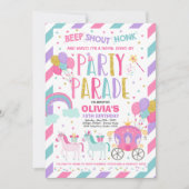 Drive By Birthday Parade Invitation Pink Princess (Devant)