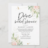 Drive by Bridal Shower Invitation Greenery & Gold Kaart (Voorkant)
