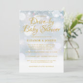 Drive-by Couples Winter Baby Shower Feestje Kaart (Staand voorkant)