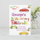 Drive by Simple Birthday Invitation Kaart (Staand voorkant)