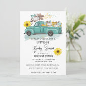 Drive-by Truck Pumpkin Autumn Baby shower Kaart (Staand voorkant)