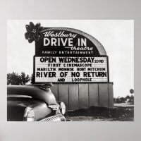 Drive-In Bioscoop, 1954. Oude foto