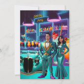 Drive-in Cocktail Bar Verjaardagsfeest Kleurrijk P Kaart (Voorkant)