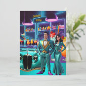 Drive-in Cocktail Bar Verjaardagsfeest Kleurrijk P Kaart (Staand voorkant)