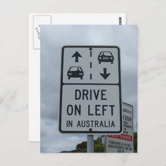 Drive On left in Australia Sign Briefkaart (Voorkant / Achterkant)