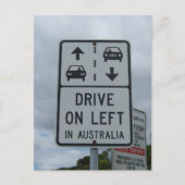 Drive On left in Australia Sign Briefkaart (Voorkant)