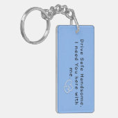 Drive Safe Sky Blue sleutelhanger (Voorkant Links)