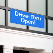 Drive-Thru Open!-banner Spandoek (Buitenkant Gebouw)