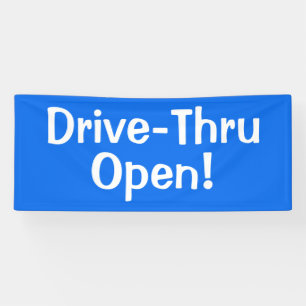 Drive-Thru Open!-banner Spandoek