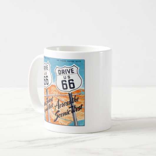 Drive U.S. Route 66 Retro Guide Coffee Mok (Voorkant links)