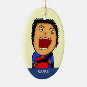 Driver Cartoon Keramisch Ornament (Rechts)