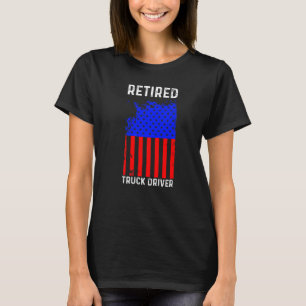 Driverbestuurder vrachtwagen US vlag Trucker Retir T-shirt