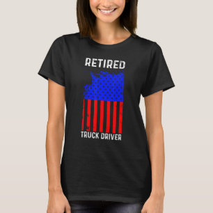 Driverchauffeur in ruste US Flag Trucker Retiremen T-shirt