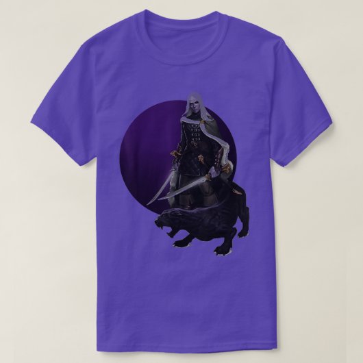 Drizzt en Guenhwyvar vergeten Realms Fan art T-shirt (Design voorkant)