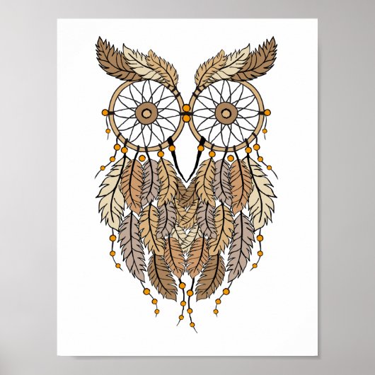 droamcatcher owl , tribale droomcatcher poster (Voorkant)