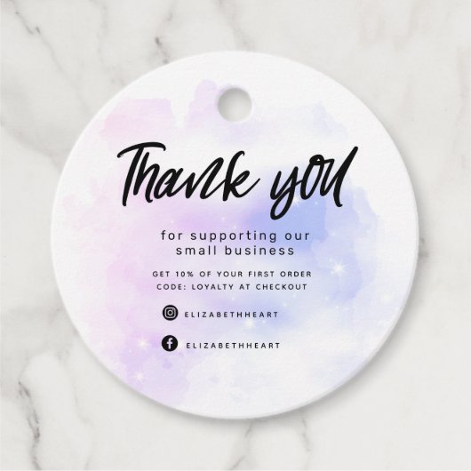 droamy pastel sky splash business - dank u bedankjes labels (Voorkant)