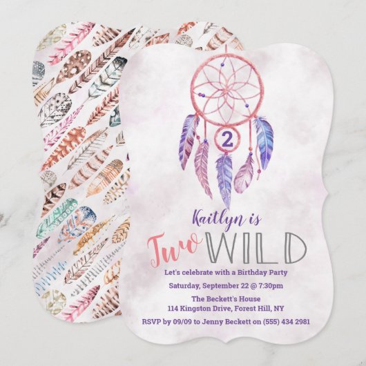 Drocatcher 2 Wild 2e verjaardag Uitnodigingen (Voorkant / Achterkant)