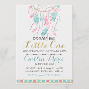 Drocatcher Birthday Invitation Boho Tribal Kaart
