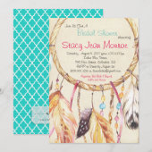 Drocatcher Bridal Shower Invitation 5x7 Boho Kaart (Voorkant / Achterkant)