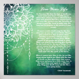 Drocatcher, leef je leven Native American Poem Poster
