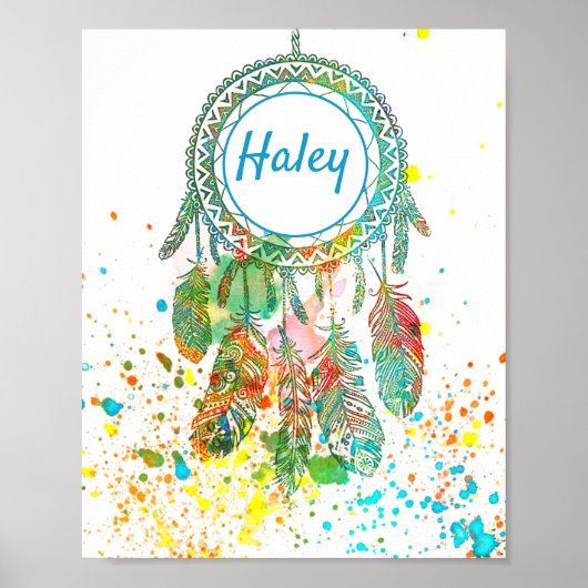 Drocatcher splatter gepersonaliseerd poster (Voorkant)