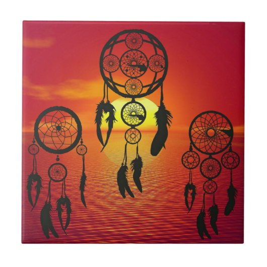 Drocatcher Sunset Tegeltje (Voorkant)