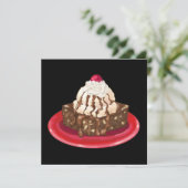 Droebel Brownie en ijs Kaart (Staand voorkant)