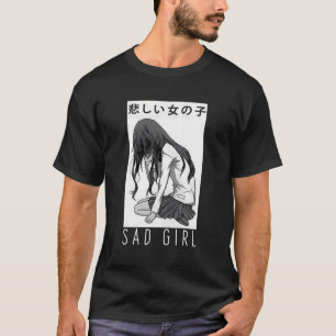 droevig meisje anime esthetische vaporwave japans t-shirt