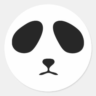 Droevig panda gezicht ronde sticker