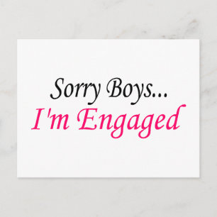 Droevige boys I m Engaged Aankondigingskaart
