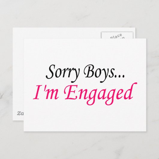 Droevige boys I m Engaged Aankondigingskaart (Voorkant / Achterkant)