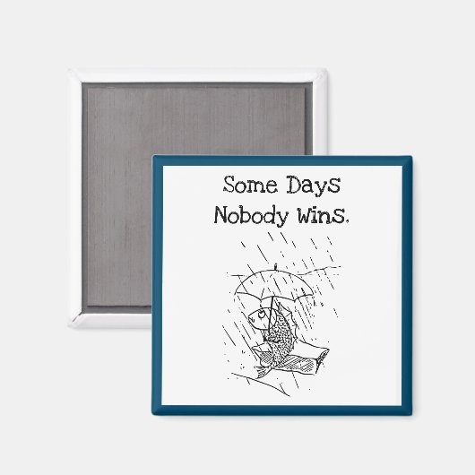 droevige Cartoon vis slechte dag sympathie Magneet (Voorkant / Achterkant)