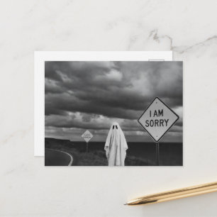 Droevige Geest aan de Kant van de Weg Vergeef Me Briefkaart