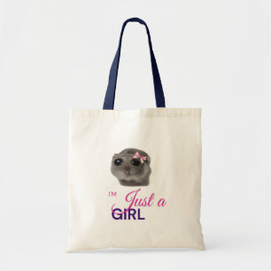droevige hamster gewoon een meisje tote bag