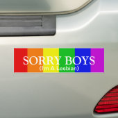 Droevige Jongens ben ik een Lesbienne Bumpersticker (Op auto)