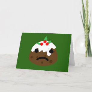 droevige kerstpudding feestdagen kaart