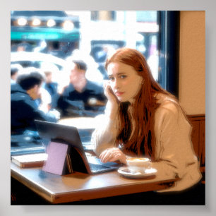 "Droevige Koffie" Posterprint Muur Kunst ontwerp Poster